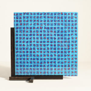 Bleu Rouge - Peinture sur verre d'Aldo MUGNIER