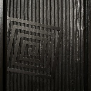 Labyrinthe Noir - Peinture acrylique et collage sur carton