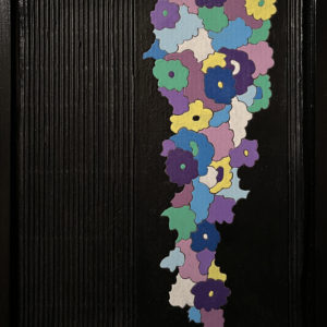 Guirlande de Fleurs - Peinture acrylique et collage sur carton
