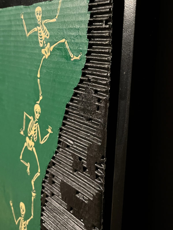 Squelettes Grimpants - Peinture acrylique et collage sur carton