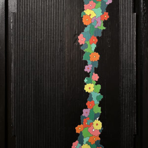 Guirlande de Fleurs II - Peinture acrylique et collage sur carton
