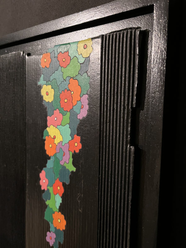 Guirlande de Fleurs II - Peinture acrylique et collage sur carton
