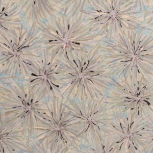 Fleurs Bleues - Peinture sur verre d'Aldo MUGNIER