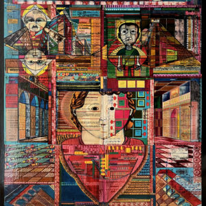 Structure - Faux naïf drawings, collages, paintings, envelopes by Jean-Luc Farquet