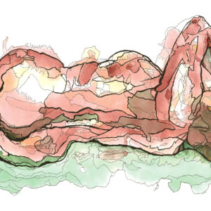 Vénus au Repos - Mind Cartography Series - Peintures à l'aquarelle et à l'encre de Chine par Tanya Molskaya alias Squiglet