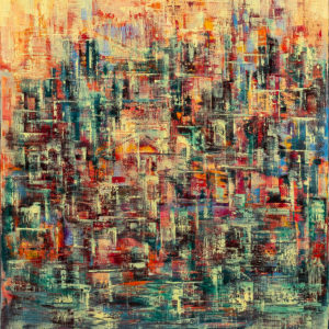 Sans Titre 2018 - Cities - Contemporary Oil Painting by Nikolay Cherednichenko