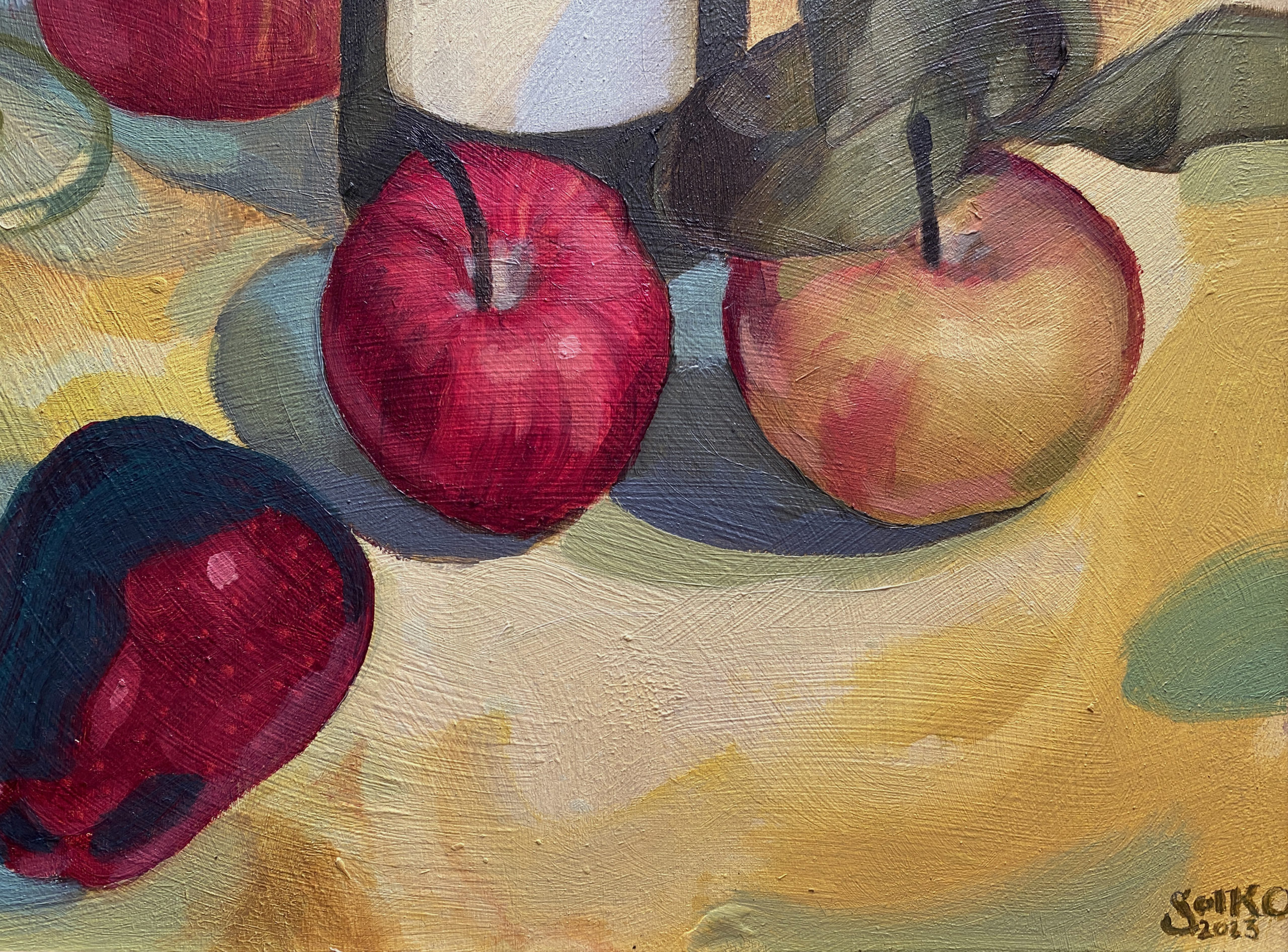 Apples in a Bottle - Peintures et dessins contemporains de Solko Schalm