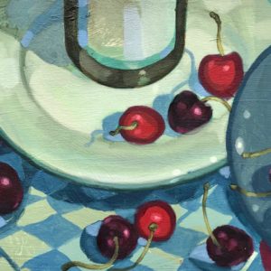 Cherries on Purple - Peintures et dessins contemporains de Solko Schalm