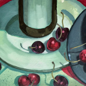 Cherries on Red - Peintures et dessins contemporains de Solko Schalm