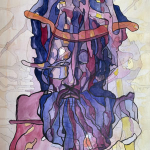 Moses - Mind Cartography Series - Watercolour and Indian ink paintings by Tanya Molskaya aka Squiglet