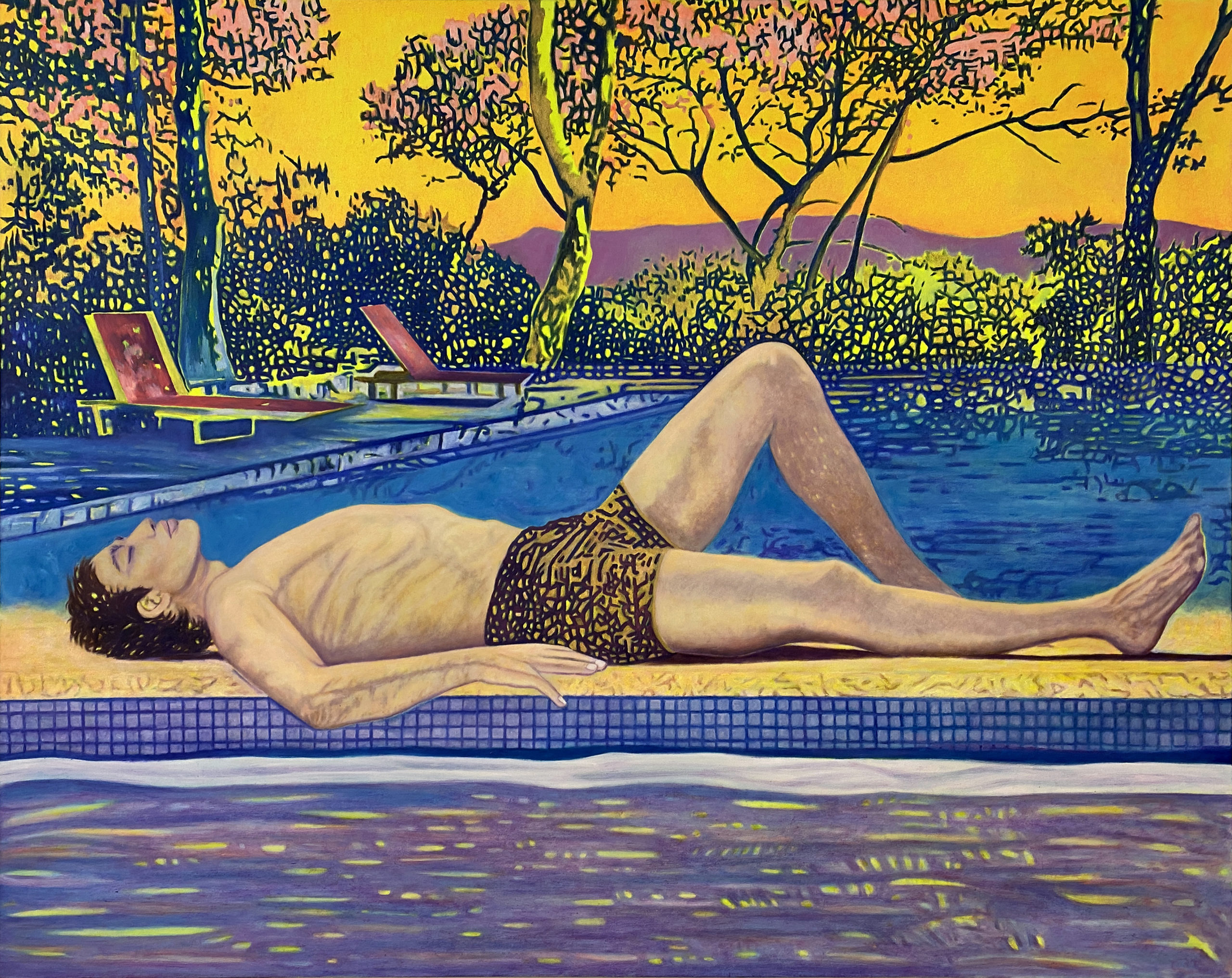 Entre Deux Eaux - Peinture contemporaine de Mael Denegri