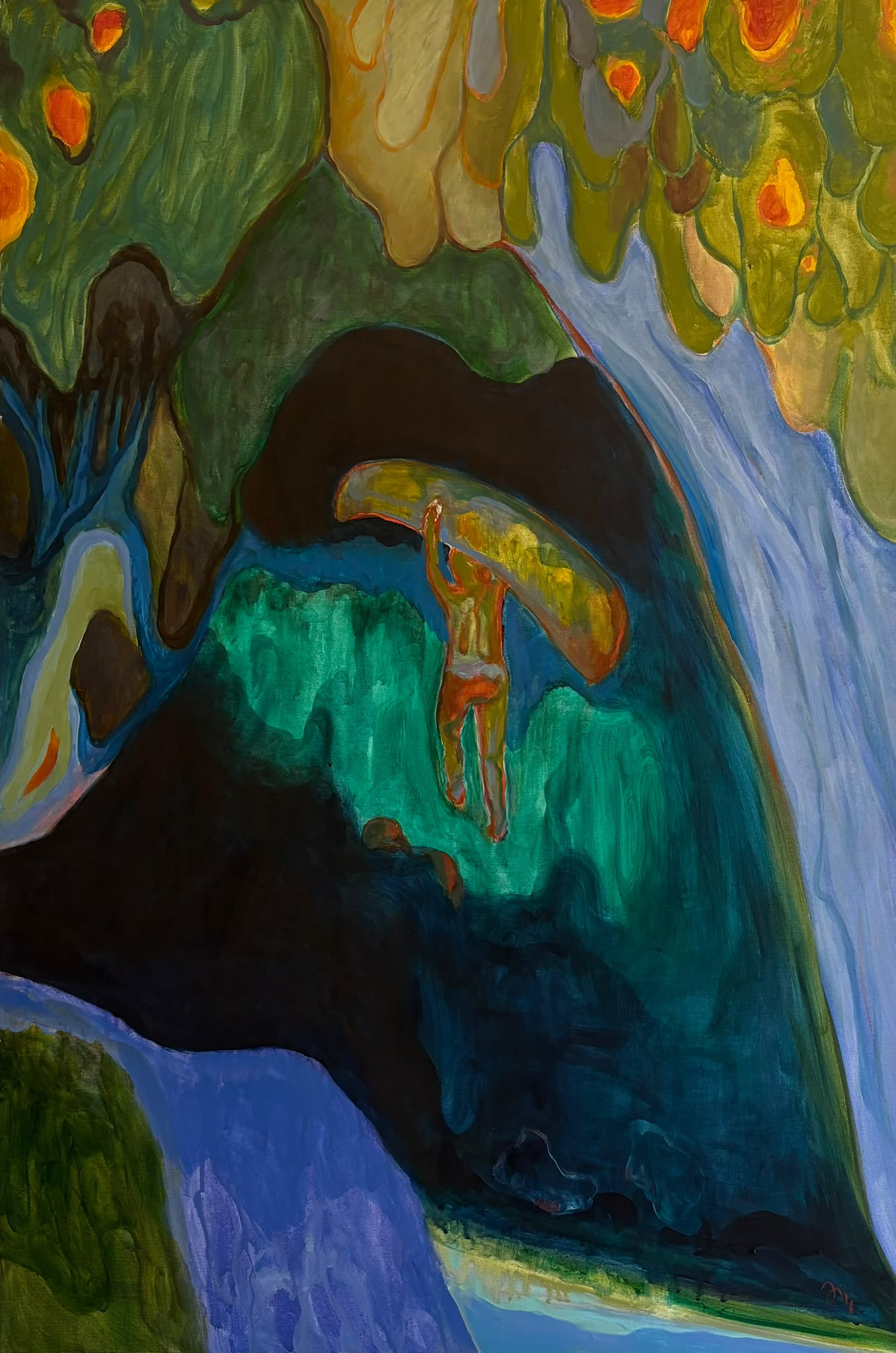 Blue Freedom - Peinture contemporaine de Jiri Hauschka